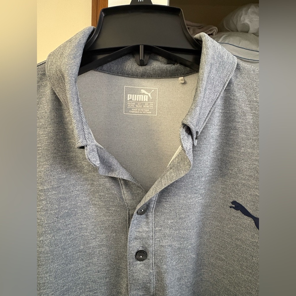 Puma Golf Men's 2X XXL Blue Gray Polo Shirt